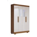 Ver imagem 3 de Guarda-Roupa Solteiro Splendore 4 Portas 2 Gavetas com Espelho 100% Mdf com Pé Cinamomo/Off White -
