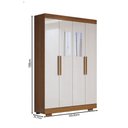 Ver imagem 4 de Guarda-Roupa Solteiro Splendore 4 Portas 2 Gavetas com Espelho 100% Mdf com Pé Cinamomo/Off White -