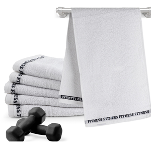 Kit Toalha Academia Fitness New 100% Algodão 6 Unidades:branco