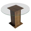 Ver imagem 5 de Conjunto Sala de Jantar Mesa Tampo de Vidro Redondo 4 Cadeiras Rustic/oxford Mile Madesa