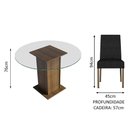 Ver imagem 3 de Conjunto Sala de Jantar Mesa Tampo de Vidro Redondo 4 Cadeiras Rustic/oxford Mile Madesa