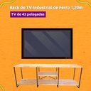 Ver imagem 3 de Rack de TV Industrial de Ferro e Madeira 1,20m Nozes e Preto