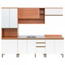 Ver imagem 2 de Cozinha Completa Macadâmia 10 Portas 3 Gavetas Freijó/Branco - Telasul
