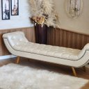 Ver imagem 4 de Puff Recamier Veneza 140cm para Quarto Casal em Linho Rústico Bege - Design Premium Larbelle