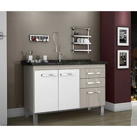 Armario Cozinha 114cm Magnus Maple - Branco Fimap