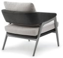 Ver imagem 2 de Poltrona Dubia Tecido Cru Acabamento Grafite Base Cinza 82cm - 61787