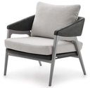 Ver imagem 1 de Poltrona Dubia Tecido Cru Acabamento Grafite Base Cinza 82cm - 61787
