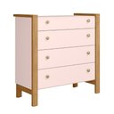 Ver imagem 3 de Cômoda Infantil Charlotte 4 Gavetas MDF-MDP Rosa Mais de Casa