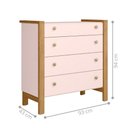 Ver imagem 2 de Cômoda Infantil Charlotte 4 Gavetas MDF-MDP Rosa Mais de Casa