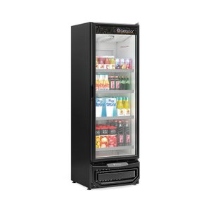 Refrigerador Vertical Frios e Laticinios 450 Litros Porta de Vidro GCVR-45 PR Gelopar Preto 220v