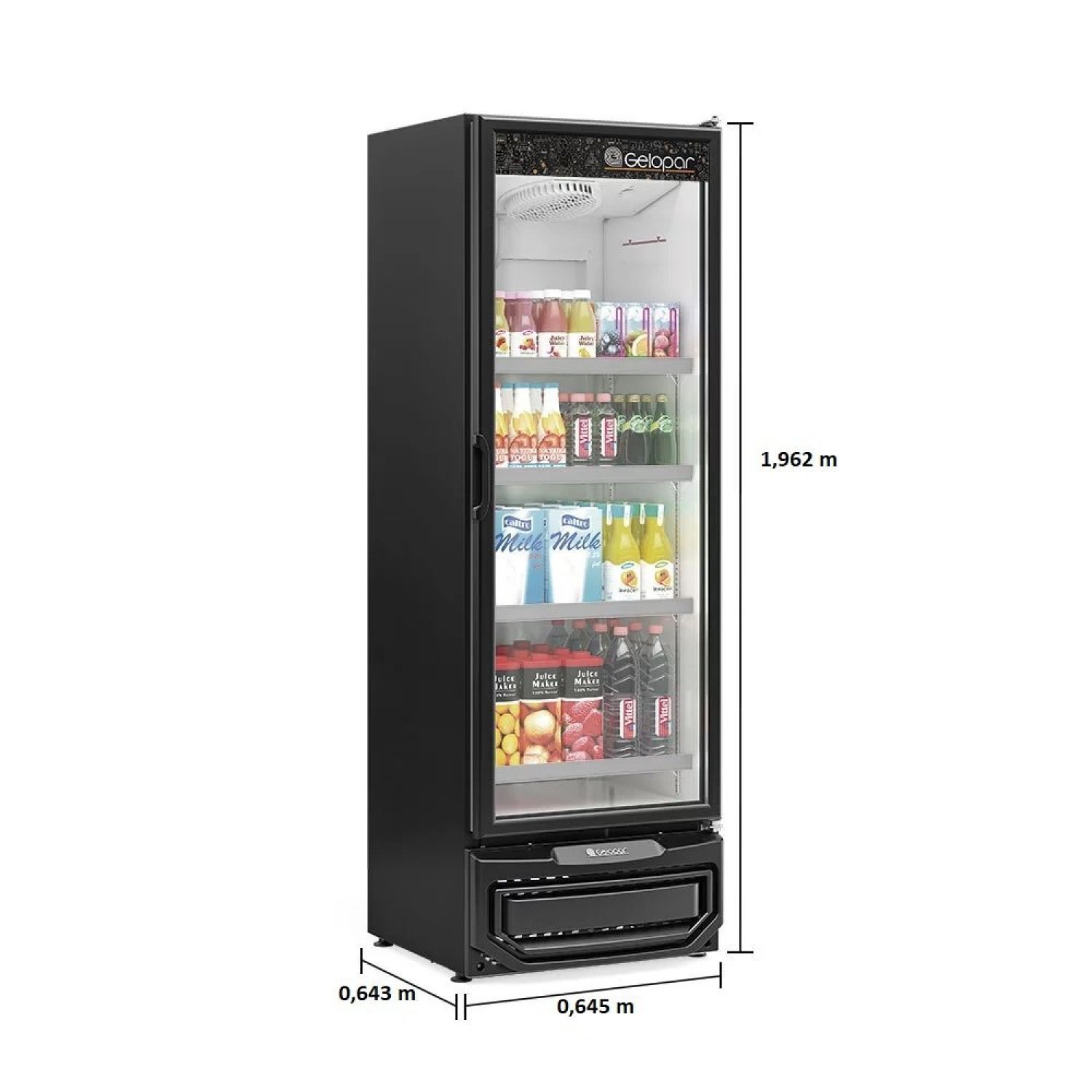 Refrigerador Vertical Frios e Laticinios 450 Litros Porta de Vidro GCVR-45 PR Gelopar Preto 220v - 2