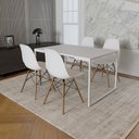 Ver imagem 2 de Kit 4 Cadeiras Jantar Eames Eiffel Pés de Madeira com Assento Branco