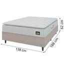 Ver imagem 4 de Cama Box Casal Colchão Espuma D45 Lazio Pillow Top 138x188x62cm Suede Branco/bege Hellen