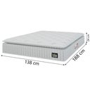 Ver imagem 3 de Cama Box Casal Colchão Espuma D45 Lazio Pillow Top 138x188x62cm Suede Branco/bege Hellen