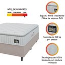 Ver imagem 2 de Cama Box Casal Colchão Espuma D45 Lazio Pillow Top 138x188x62cm Suede Branco/bege Hellen