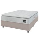 Ver imagem 1 de Cama Box Casal Colchão Espuma D45 Lazio Pillow Top 138x188x62cm Suede Branco/bege Hellen