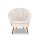Ver imagem 3 de Poltrona Decorativa Pétala Pés Palito para Sala Quarto Veludo Bege Bz Home Decor