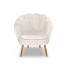 Poltrona Decorativa Pétala Pés Palito para Sala Quarto Veludo Bege Bz Home Decor - 3