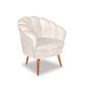 Ver imagem 2 de Poltrona Decorativa Pétala Pés Palito para Sala Quarto Veludo Bege Bz Home Decor