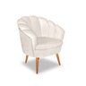 Poltrona Decorativa Pétala Pés Palito para Sala Quarto Veludo Bege Bz Home Decor - 2