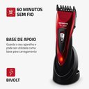 Ver imagem 4 de Máquina de Cortar Cabelo Mondial Flex Clipper Lâminas em Aço Inox 10w Vermelho/preto Bivolt - Cr-