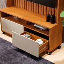 Ver imagem 3 de Estante Home Estilos TV até 55 pol 2 Pt -Ripado -Carmolar:Nature/Off-White