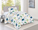 Ver imagem 3 de Kit Colcha Infantil Meninos Dupla Face Solteiro 160x240cm - Jurássico