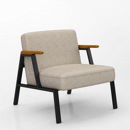 Poltrona Decorativa Coimbra Preto/cinamomo/bege - Móveis Arapongas Preto Fosco/cin/suede Bege - 1