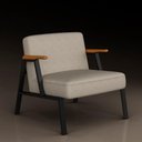 Ver imagem 3 de Poltrona Decorativa Coimbra Preto/cinamomo/bege - Móveis Arapongas Preto Fosco/cin/suede Bege