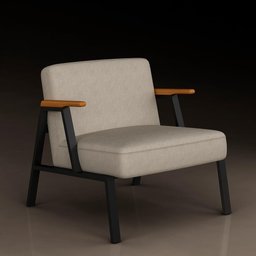 Poltrona Decorativa Coimbra Preto/cinamomo/bege - Móveis Arapongas Preto Fosco/cin/suede Bege - 3