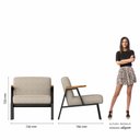 Ver imagem 5 de Poltrona Decorativa Coimbra Preto/cinamomo/bege - Móveis Arapongas Preto Fosco/cin/suede Bege