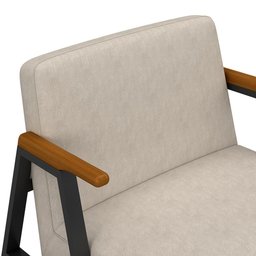 Poltrona Decorativa Coimbra Preto/cinamomo/bege - Móveis Arapongas Preto Fosco/cin/suede Bege - 4