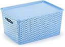 Ver imagem 1 de Caixa Organizadora com Tampa Grande 15 Lts Rattan Azul
