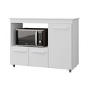Ver imagem 1 de Balcão Cozinha para Forno Micro-ondas Multiuso Liz 03 Portas Branco - Desk Design
