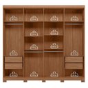 Ver imagem 3 de Guarda Roupa Casal 8 Portas 4 Gavetas Master New com Espelho e Pés Jatobá Areia Acetinado - Santos a