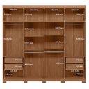 Ver imagem 4 de Guarda Roupa Casal 8 Portas 4 Gavetas Master New com Espelho e Pés Jatobá Areia Acetinado - Santos a