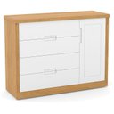 Ver imagem 4 de Berço Americano com Capitonê New Boucle e Cômoda Infantil Tutto New Freijó Branco Acetinado - Matic
