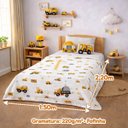 Ver imagem 2 de Manta Cobertor Lutti Solteiro Infantil 220g/m² 2,20x1,50m Fofinha Não Desbota Trator Caminhão Branco