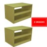 Mesa De Cabeceira Suspenso Criado Mudo Mdf Nicho Quarto Kit 2 Unidades 30x50x31cm - Amarelo - 1
