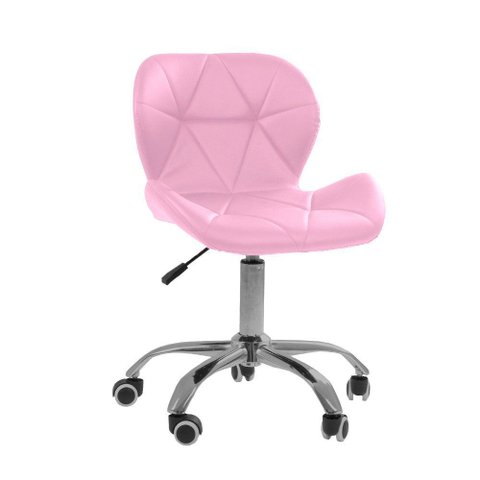 Cadeira Office Eiffel Slim com Base Giratória e Ajustável - Rosa Rosa