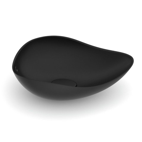 Cuba de Apoio Oval 54x37,5cm Ruy Ohtake Roca Preto