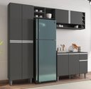 Ver imagem 1 de Cozinha Modulada Completa Vanessa com 9 Portas Cinza Fosco Ajl
