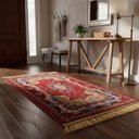 Ver imagem 2 de Tapete Persa Royal Vermelho 50x85cm Fio Acetinado - Ideal para Quarto e Sala