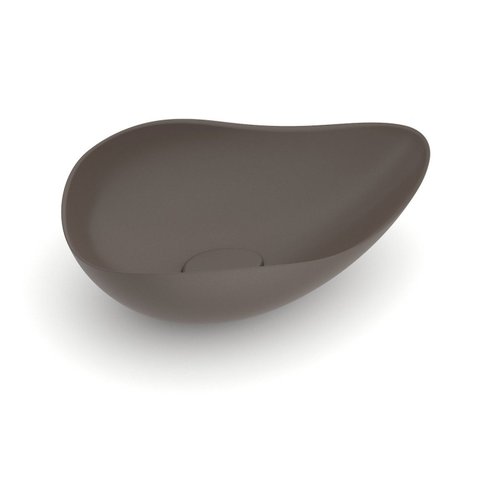 Cuba de Apoio Oval 54x37,5cm Ruy Ohtake Roca Marrom