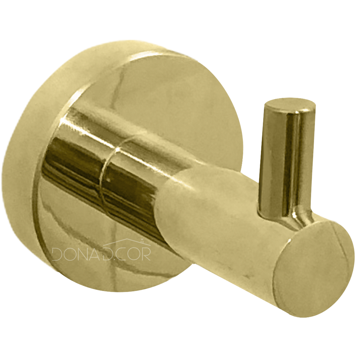 Cabide Gancho Simples de Parede Dourado Brilhoso Aço Inox Acessório Banheiro Multiuso Cabideiro Luxo