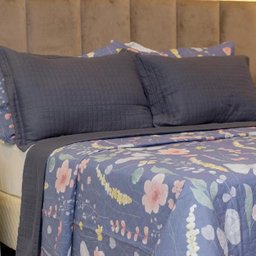 Kit Colcha King Liso Bouti Cobre Leito 3 Peça Cor:grafite - 3