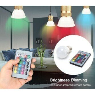 Lâmpada Led Bulbo Rgb 3w Colorida Bivolt com Controle Remoto - 5