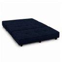 Ver imagem 5 de Puff Cama Dobravel Casal 130cm com Rodizios e Almofadas Cor: Linho Blue Jeans