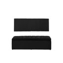 Ver imagem 1 de Kit Cabeceira e Calçadeira Vitoria 120 cm Suede Preto