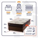Ver imagem 3 de Conjunto Cama Box Solteiro c/ Molas Ensacadas Allura Marrom 88x188x58